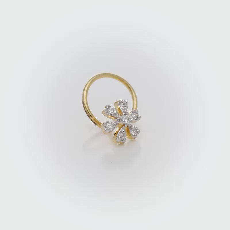 Buy Rose Gold Nose Ring, Diamond Nose Hoop, 14K Rose Gold Nose Jewelry,  Solid Gold Nose Piercing, Rose Gold Jewelry, Statement Nose Ring Online in  India - Etsy